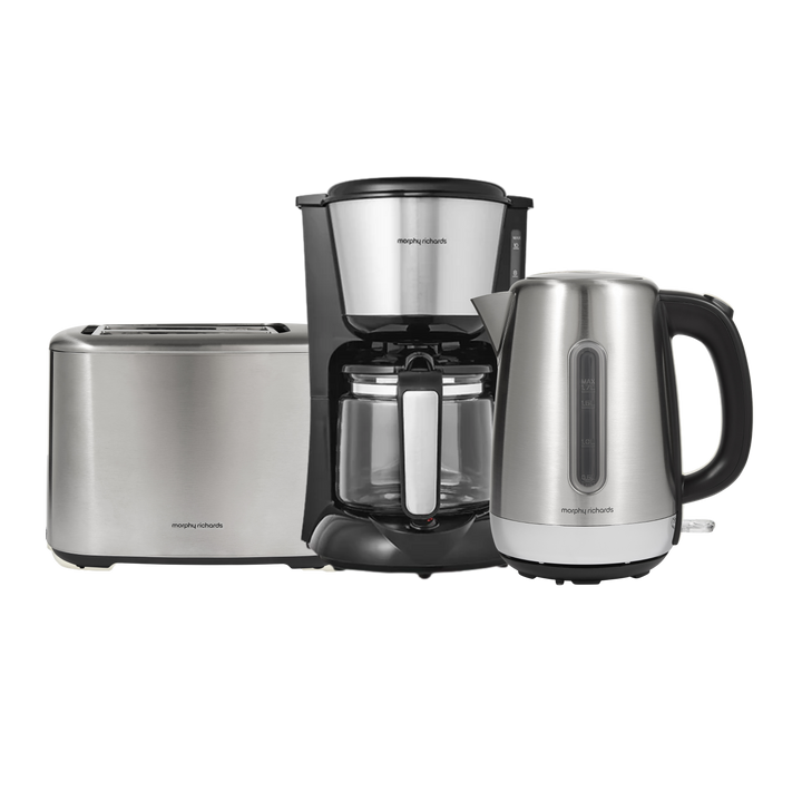 Equip Silver Kettle, Toaster & Filter Coffee Machine Set